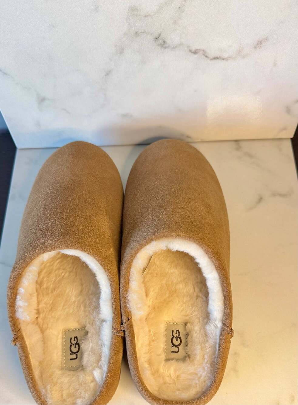 UGG Elea Waterproof Suede Mule Slippers - Chestnut - 8